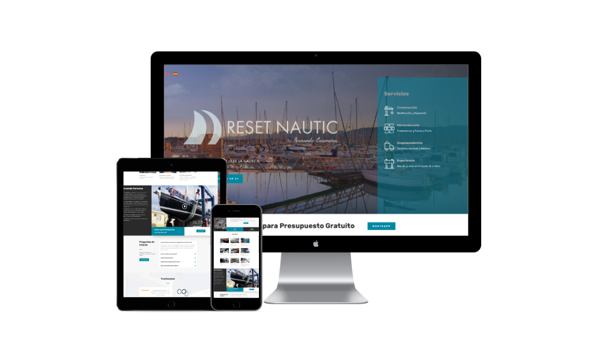 Identidad de marca de Reset Nautic, taller de reparación náutica