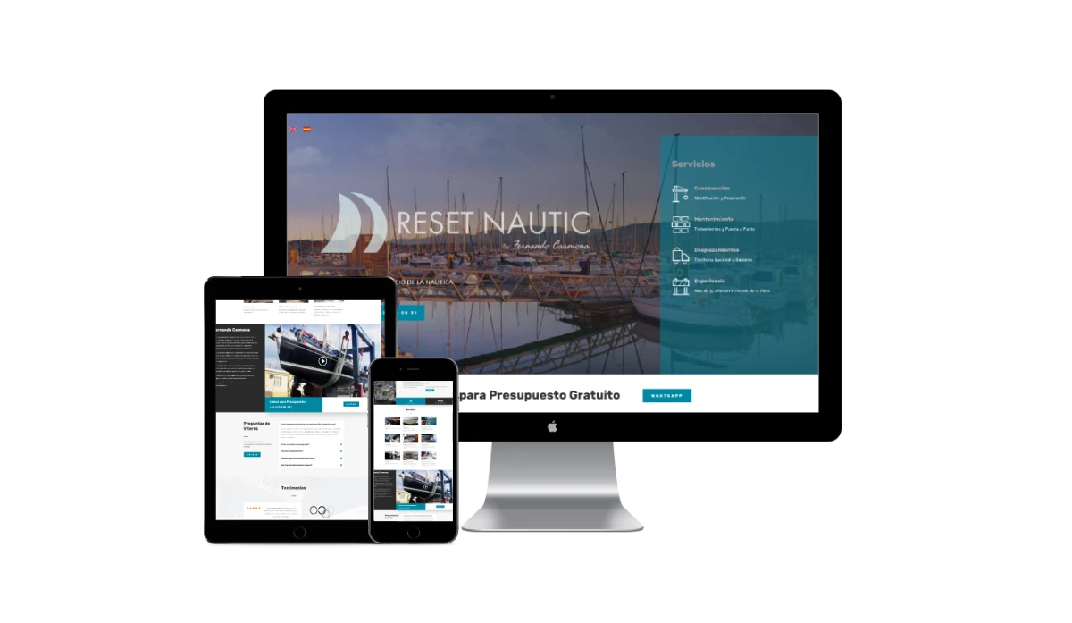 Identidad de marca de Reset Nautic, taller de reparación náutica
